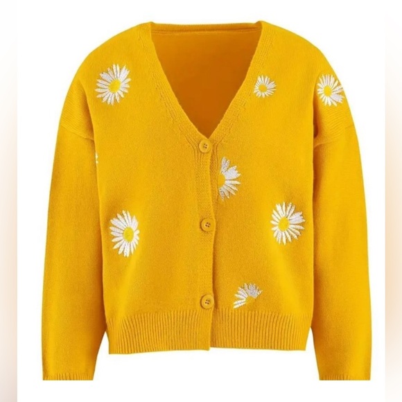 Sweaters Daisy Embroidered Cardigan Nwot M Poshmark
